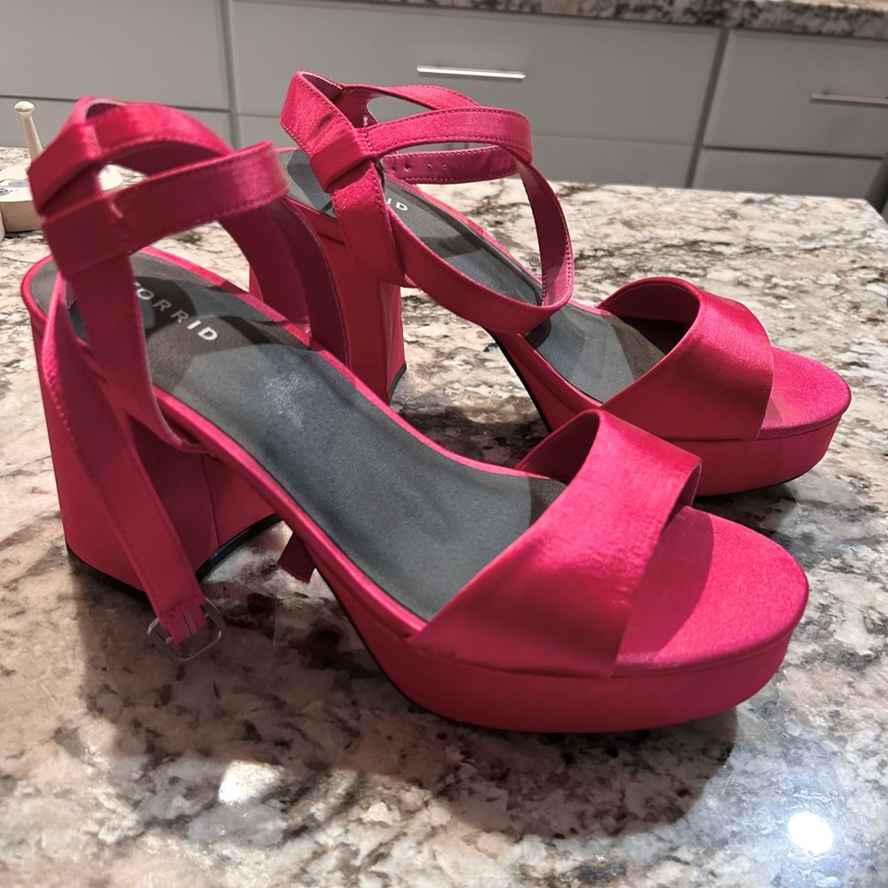 Torrid Pink Platform Sandals with Chunky Heel